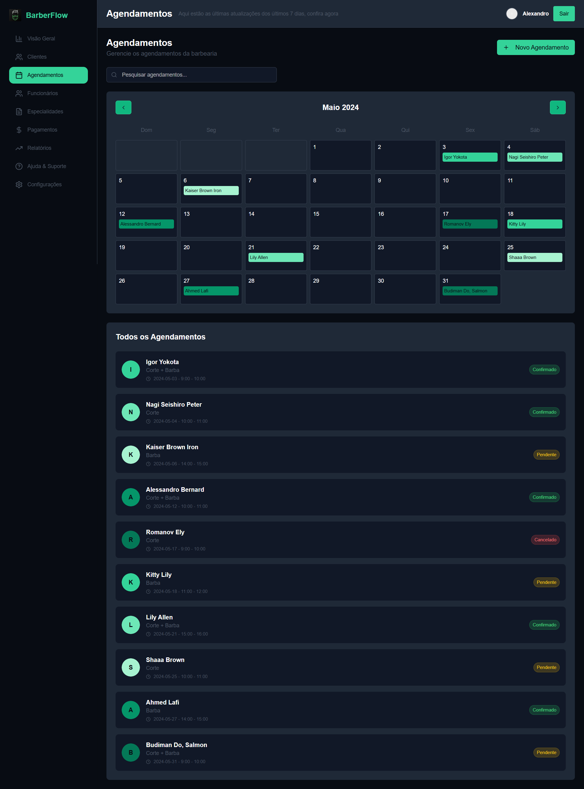 Agenda Interativa BarberFlow