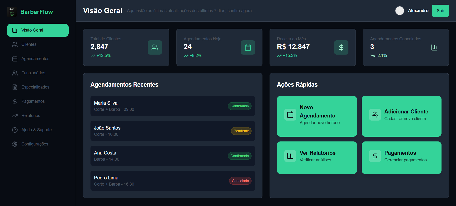 BarberFlow Dashboard Background